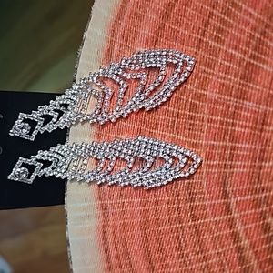 Long Dangle Rhinestone Earrings